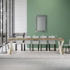 Moderne konsol, der kan forlænges til 300 cm med hvid ramme lavet i Italien - spejl Viadurini