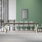 Moderne konsol, der kan forlænges til 300 cm med hvid ramme lavet i Italien - spejl Viadurini