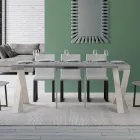 Moderne konsol, der kan forlænges til 300 cm med hvid ramme lavet i Italien - spejl Viadurini