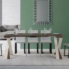 Moderne konsol, der kan forlænges til 300 cm med hvid ramme lavet i Italien - spejl Viadurini