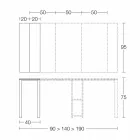 Udvidelig moderne konsol i egetræ og metal fremstillet i Italien - Nappo Viadurini