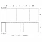 Udvidelig moderne konsol i egetræ og metal fremstillet i Italien - Nappo Viadurini