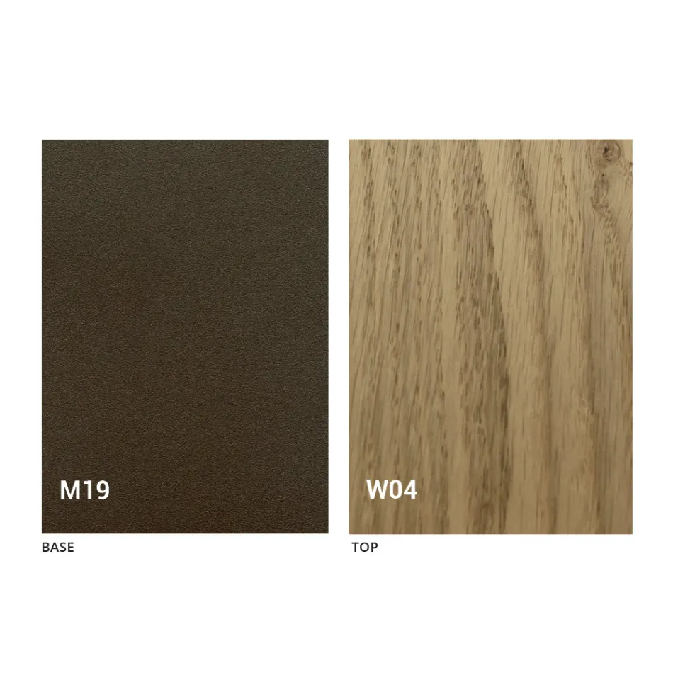 Udvidelig moderne bordkonsol i egetræ og metal fremstillet i Italien - Nappo Viadurini