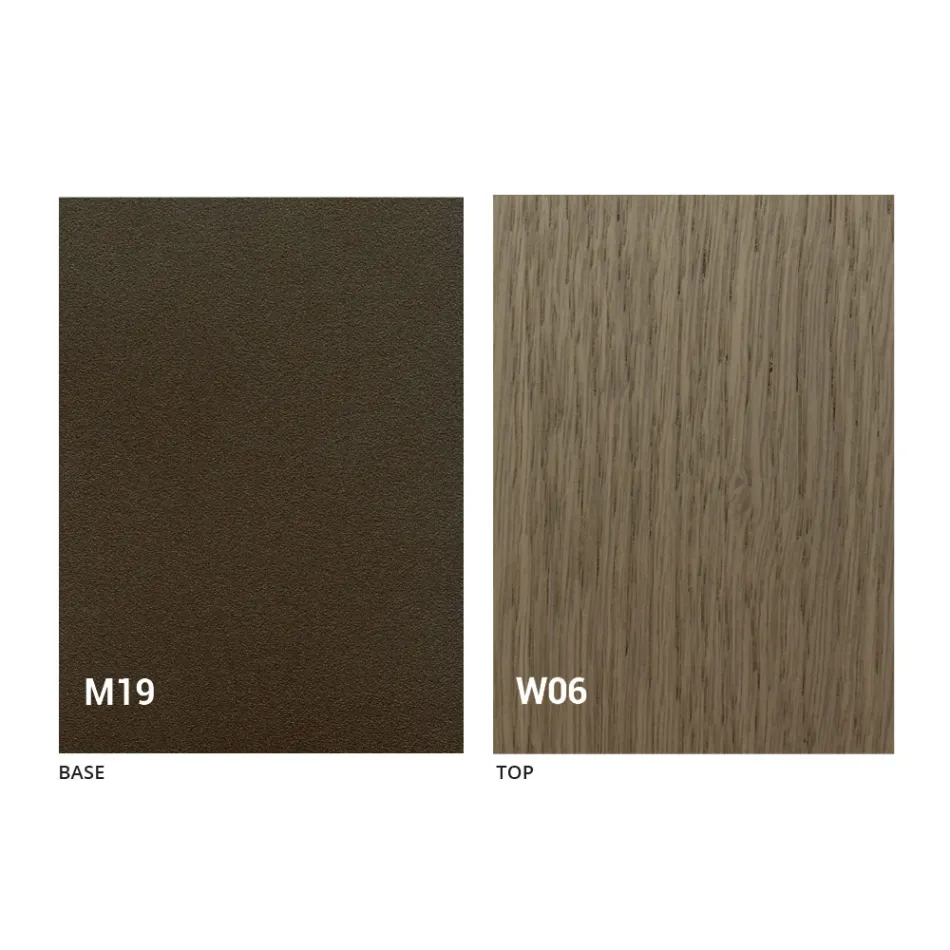 Udvidelig moderne bordkonsol i egetræ og metal fremstillet i Italien - Nappo Viadurini