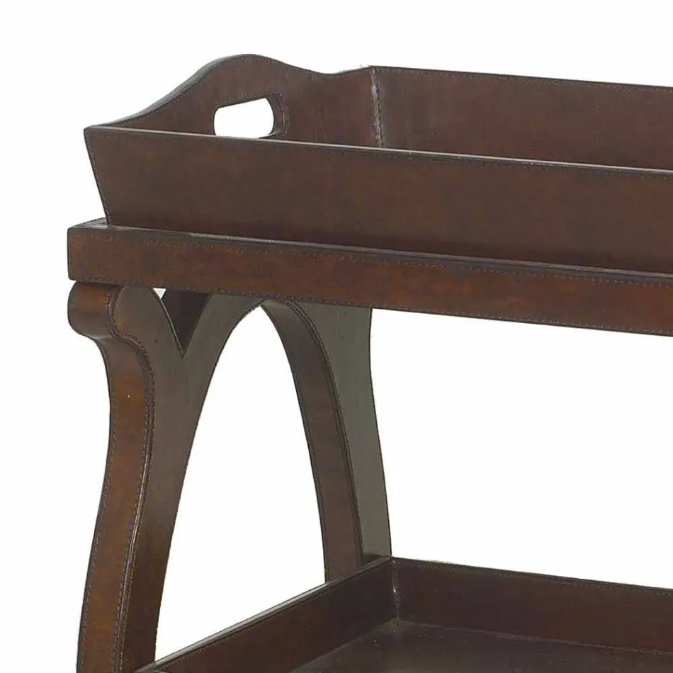 moderne konsol med Walter bakke i brun læderjakke Viadurini