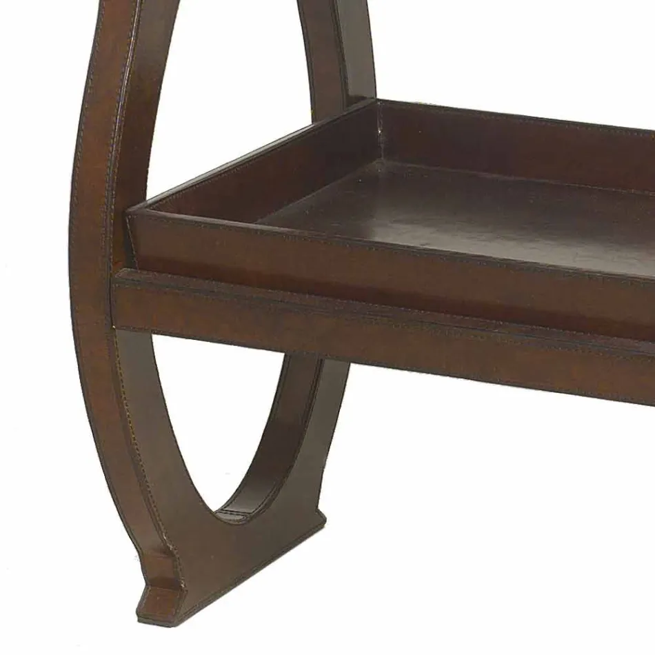 moderne konsol med Walter bakke i brun læderjakke Viadurini