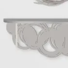 Moderne designkonsol i sand og beige træ til vægmontering - Orbit Viadurini