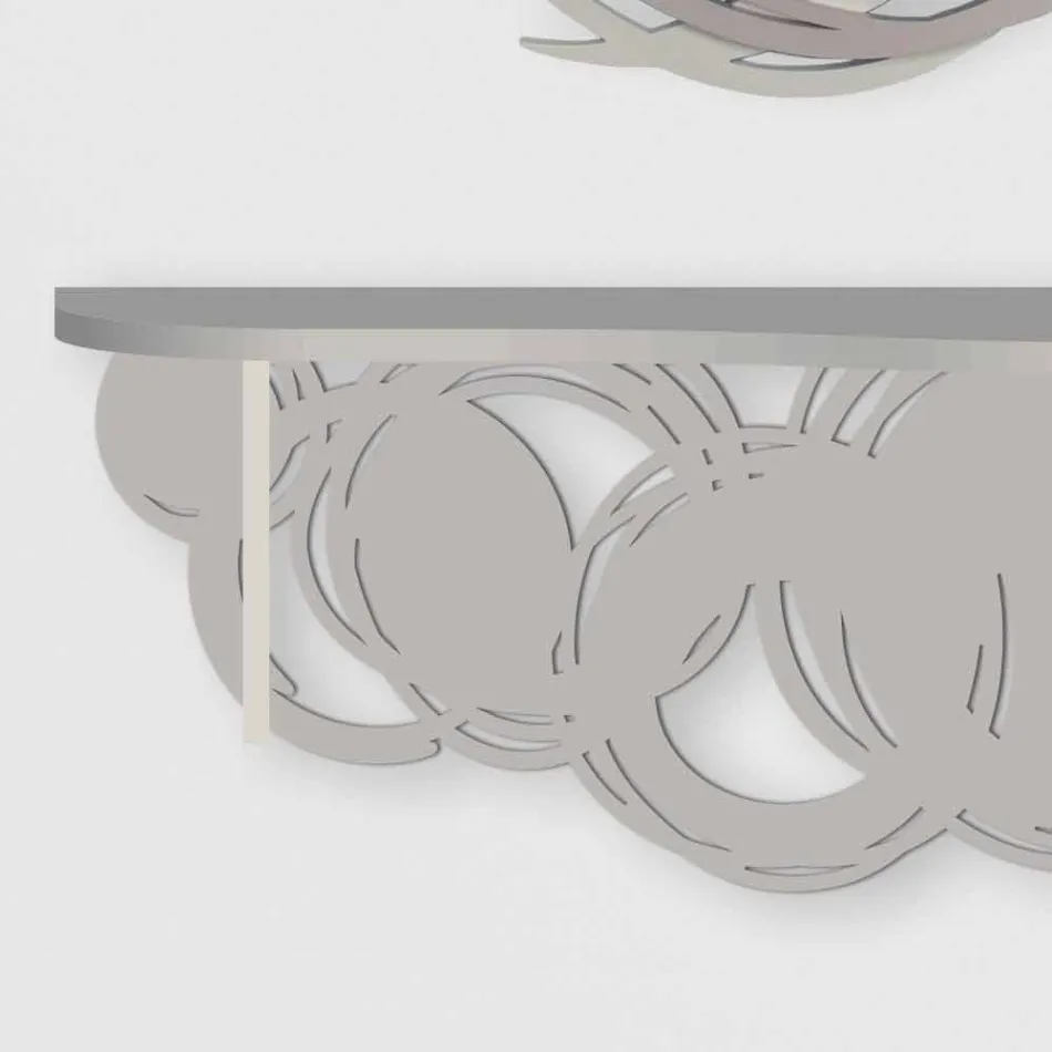 Moderne designkonsol i sand og beige træ til vægmontering - Orbit Viadurini