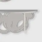 Moderne designkonsol i sand og beige træ til vægmontering - Orbit Viadurini