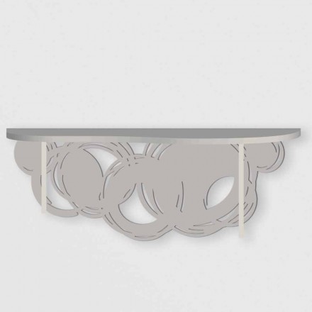 Moderne designkonsol i sand og beige træ til vægmontering - Orbit Viadurini