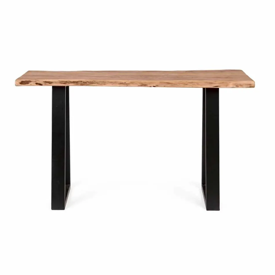 Moderne konsol i Acacia Wood and Steel Design Homemotion - Teresanna Viadurini
