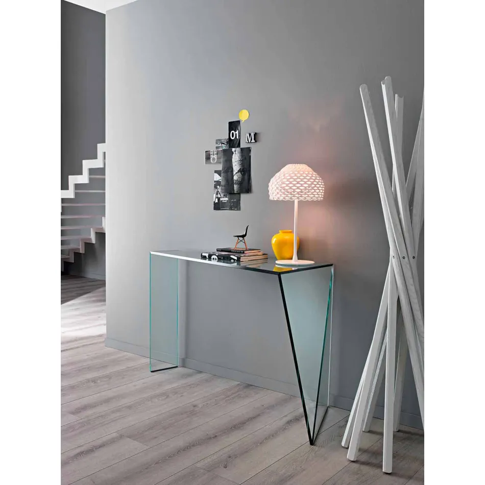Konsol til moderne indgang i Extralight Glas fremstillet i Italien - Rosalia Viadurini