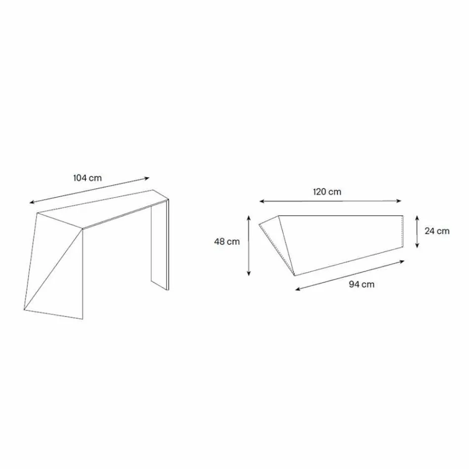 Konsol til moderne indgang i Extralight Glas fremstillet i Italien - Rosalia Viadurini