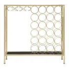 Glasflaskeholderkonsol med gylden jernstruktur - Vicio Viadurini