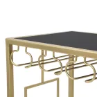 Glasflaskeholderkonsol med gylden jernstruktur - Vicio Viadurini