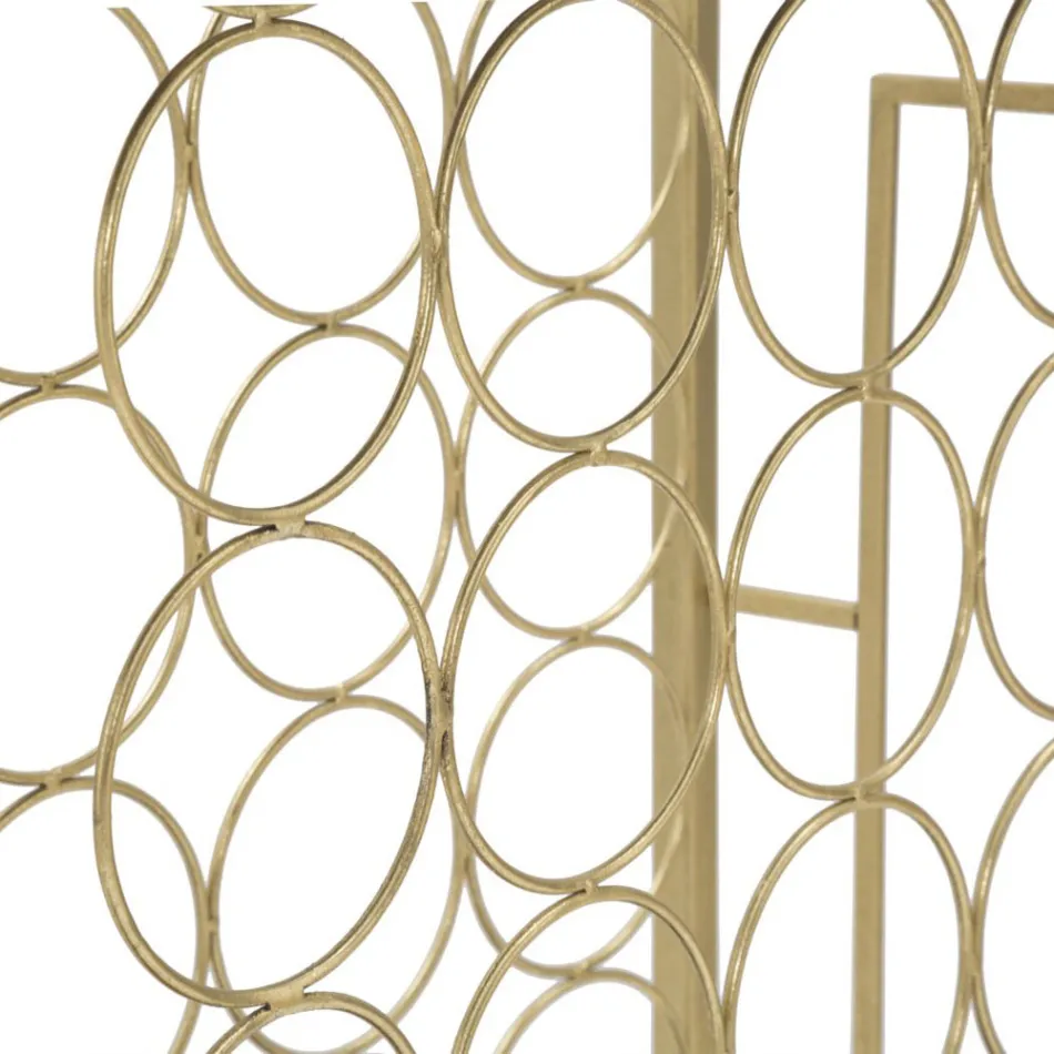 Glasflaskeholderkonsol med gylden jernstruktur - Vicio Viadurini