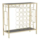 Glasflaskeholderkonsol med gylden jernstruktur - Vicio Viadurini