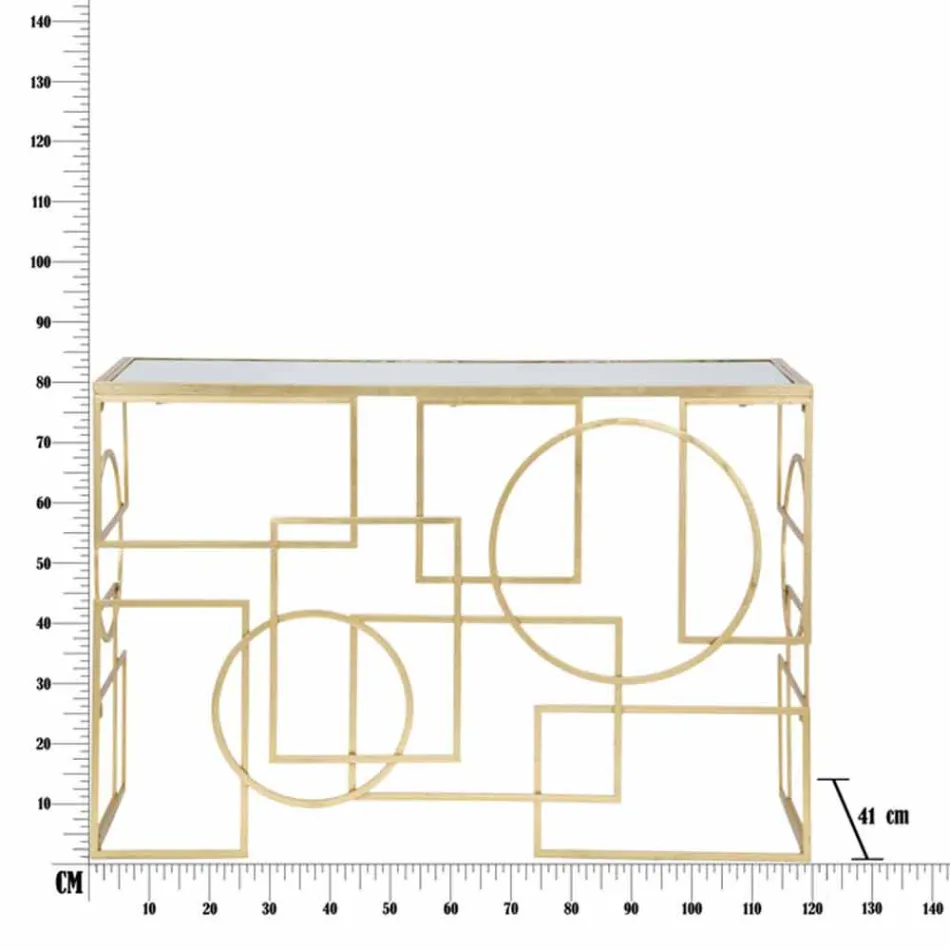 Moderne design rektangulær konsol i jern og spejl - Billie Viadurini