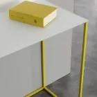 Stue konsol i hvid krystal med metalbase fremstillet i Italien - Iridio Viadurini