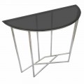 Moderne stil halvcirkel stue konsol i jern og glas - Augusta