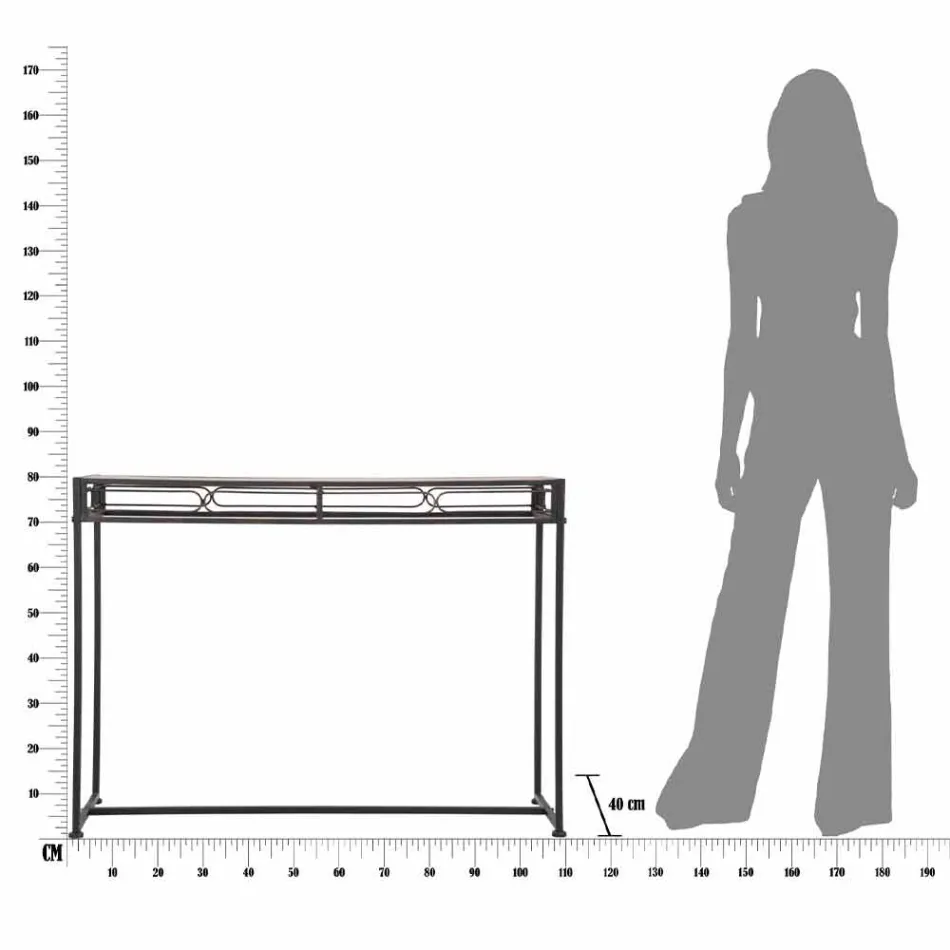 Moderne stil rektangulær stue konsol i jern og MDF - Wendell Viadurini