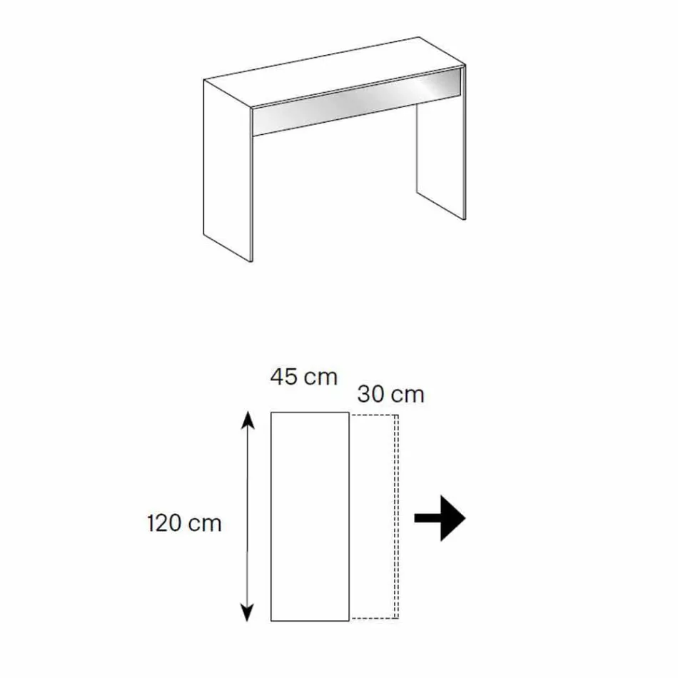Konsoleskrivebord i røget glas med skuffe fremstillet i Italien - Mantra Viadurini