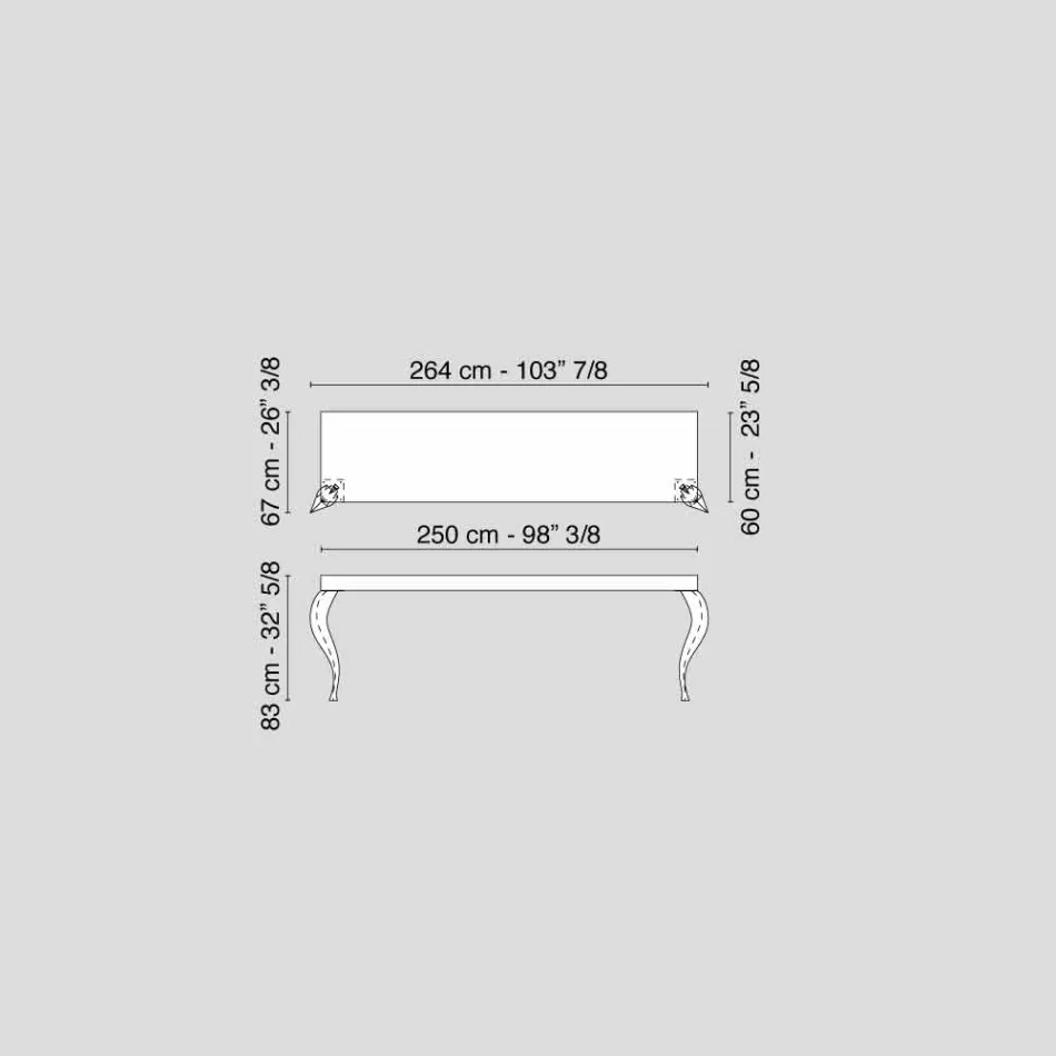 Konsol moderne stil MDF og Luigi stål Viadurini