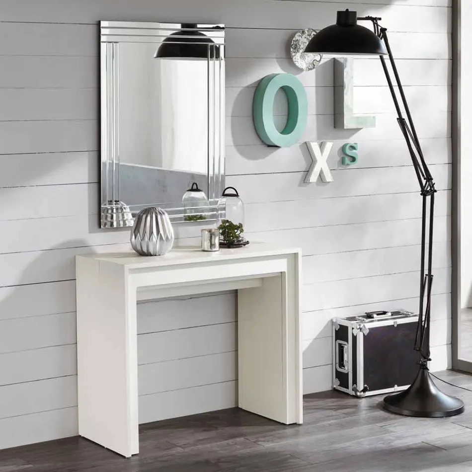 Konsol / udvides spisebord, l. 42.50 / 302,50xp.90 cm, Alvaro Viadurini