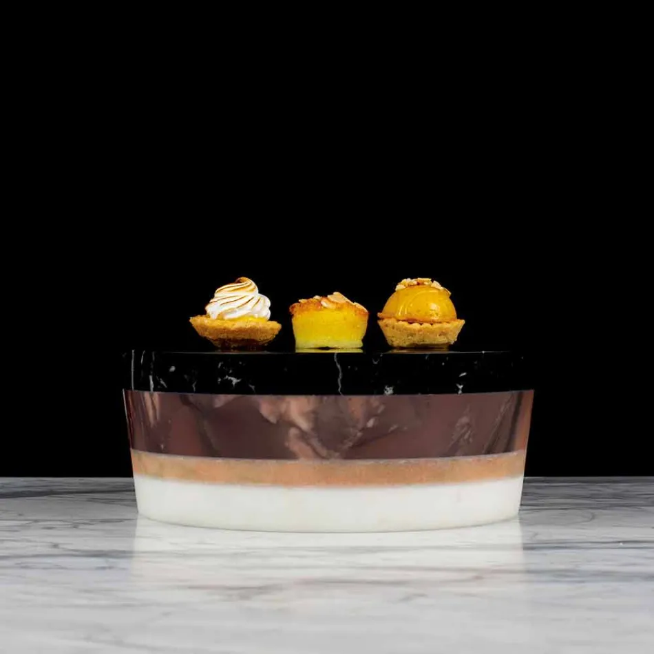 Italiensk luksus lamineret marmor centerpiece container - Leonida Viadurini