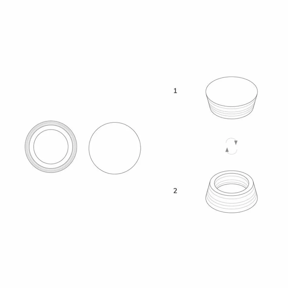 Italiensk luksus lamineret marmor centerpiece container - Leonida Viadurini