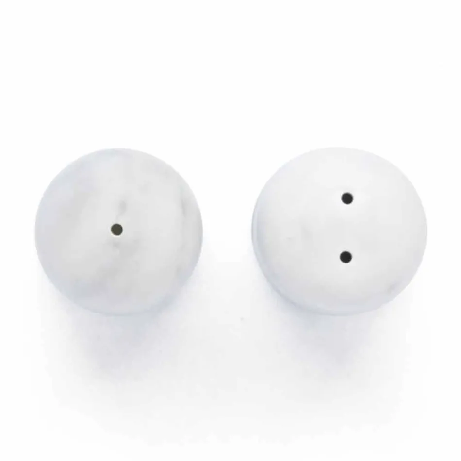 Salt- og peberbeholdere i Carrara og Marquinia-marmor fremstillet i Italien - Xino Viadurini