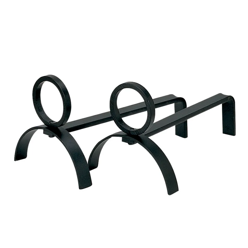 Par Metal Pejs Andirons Højde 21 cm Fremstillet i Italien - Sari Viadurini
