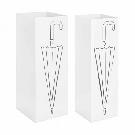 Par paraplystativ i hvid eller taupe homemotion stål - Brello Viadurini
