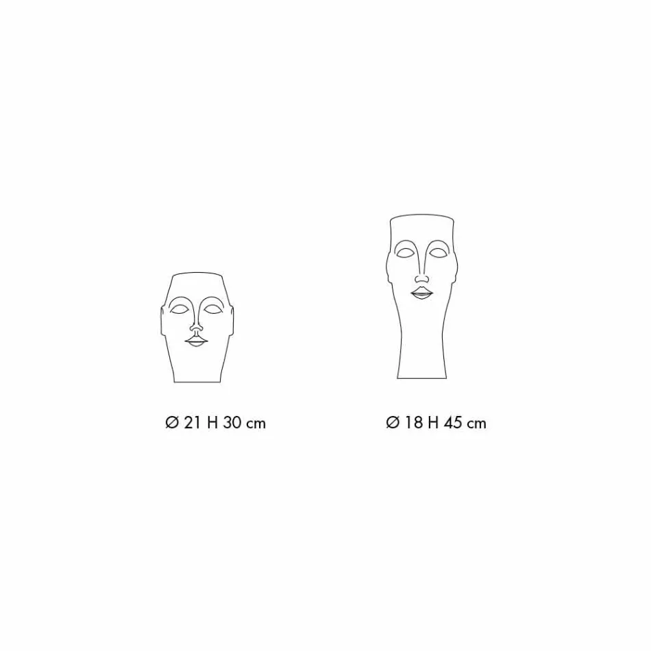 Par ansigtsformede keramiske ornamenter, fremstillet i Italien - visage Viadurini