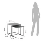 Et par sofaborde i antracitmalet stål - Sospiro Viadurini