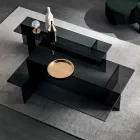 Et par moderne sofaborde i røget glas lavet i Italien - Sestola Viadurini