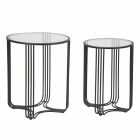 Et par runde kaffeborde i moderne design af jern og glas - Ezra Viadurini