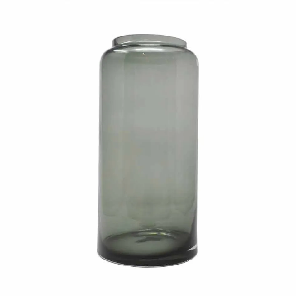 Par dekorative vaser i blåt og røget farvet glas, moderne design - Adriano Viadurini