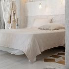 Luksus letvægts linned og jersey quiltet dobbelt sengetæppe - Gibbo Viadurini