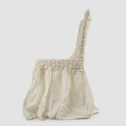 Elegant stolebetræk med ryglæn til stuen i broderet hør - Panteo Viadurini