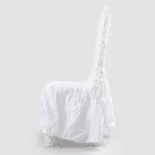 Elegant stolebetræk med ryglæn til stuen i broderet hør - Panteo Viadurini