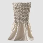 Elegant stolebetræk med ryglæn til stuen i broderet hør - Panteo Viadurini