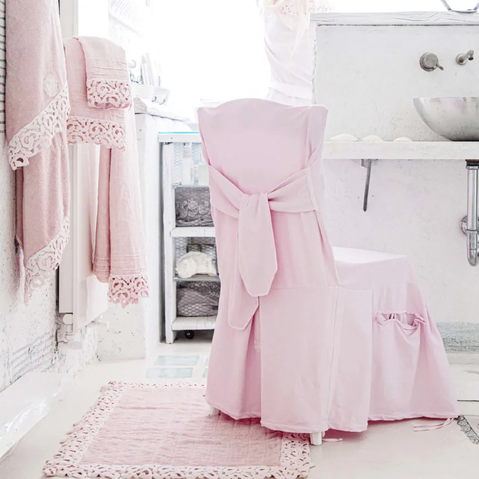 Elegant stolebetræk til stuen i farvet bomuld med ryglæn - Filippa Viadurini