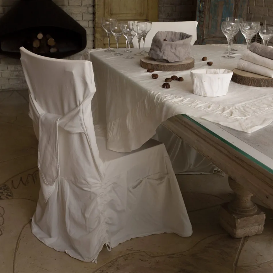 Elegant stolebetræk til stuen i farvet bomuld med ryglæn - Filippa Viadurini