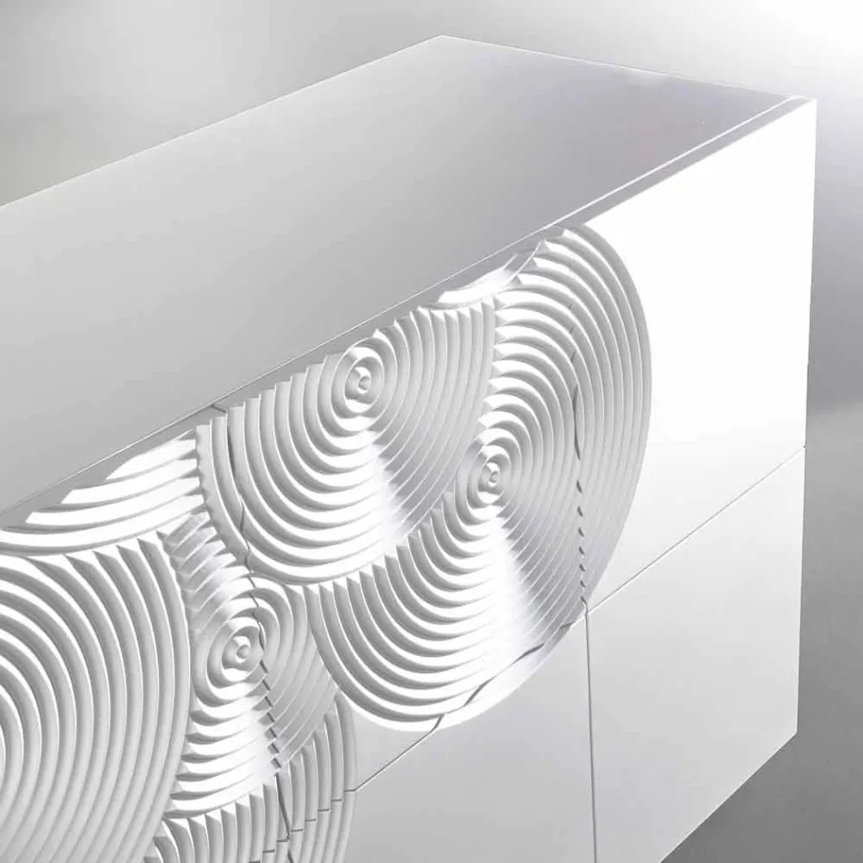 Skænk med 10 ante skifer, moderne design, hvid, sort eller guld Viadurini