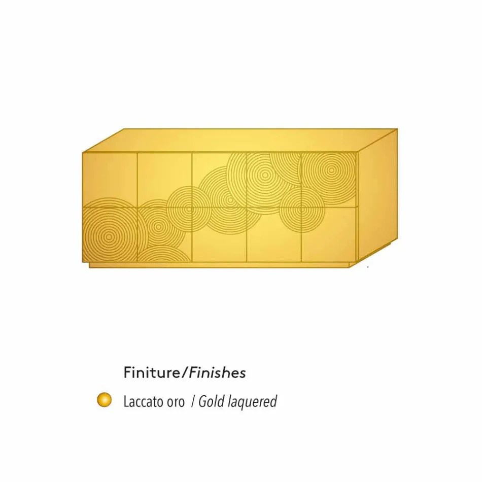 Skænk med 10 ante skifer, moderne design, hvid, sort eller guld Viadurini