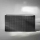 Skænk med to sorte døre med 2 døre og tilbagetrækning skuffe Flora Viadurini