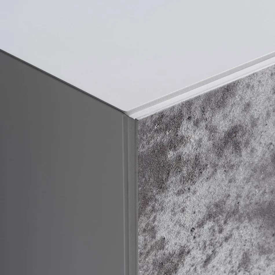 Skænk med 3 døre og 3 indvendige hylder i træ og MDF - Pesci Viadurini