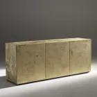 Skænk med 3 døre og 3 indvendige hylder i træ og MDF - Pesci Viadurini