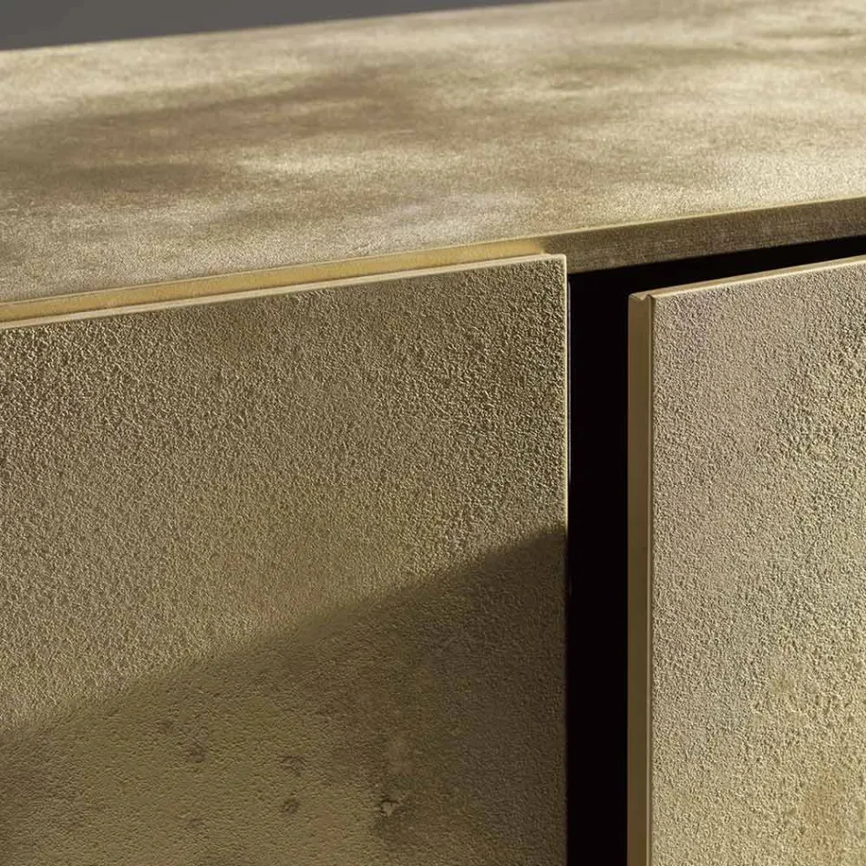 Skænk med 3 døre og 3 indvendige hylder i træ og MDF - Pesci Viadurini